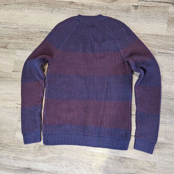 INC International Concepts Men's Unisex Plaited Crewneck Sweater S Navy Blue/Red - Picture 6 of 6